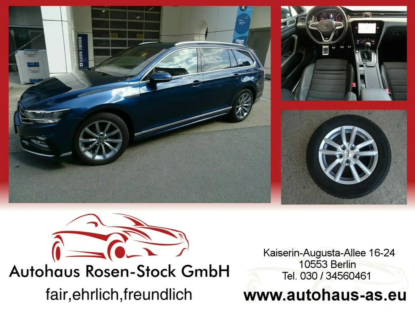 Volkswagen Passat Variant 2,0 TDI R-Line,AHK,ACC,LED Синий - 1