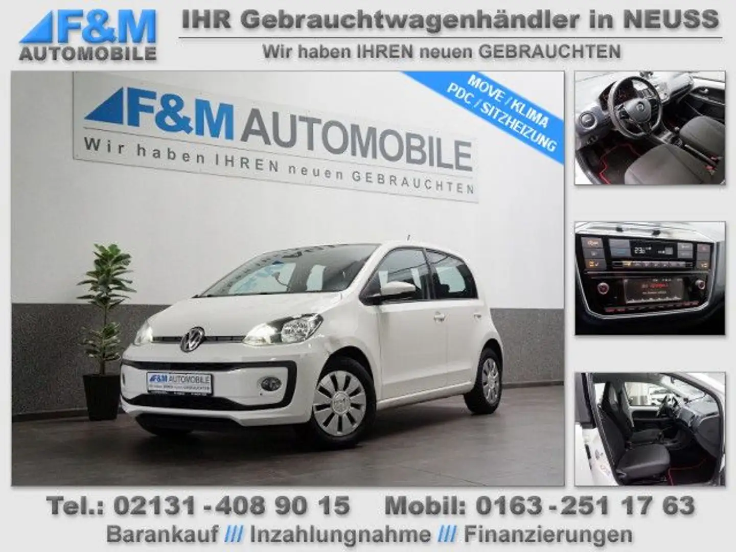 Volkswagen up! 1.0 55kW move up! Klima PDC Sitzheizung Blanc - 1