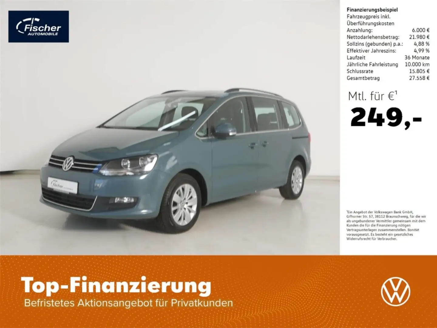 Volkswagen Sharan 1.4 TSI Comfortline DSG 7-Sitze/AHK/NAV Blau - 1