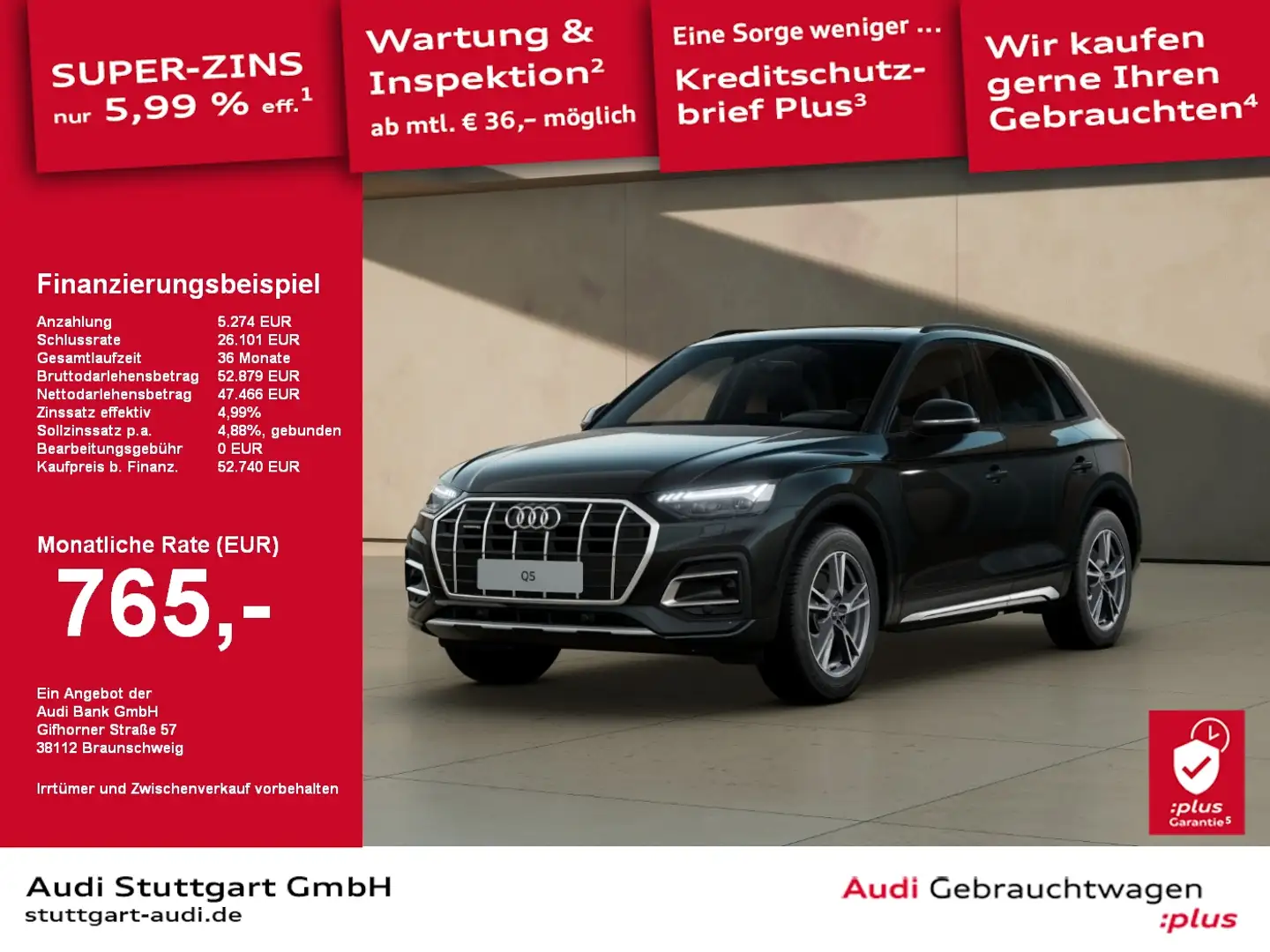 Audi Q5 SUV advanced 45 TFSI quattro S tronic AHK Navi Schwarz - 1