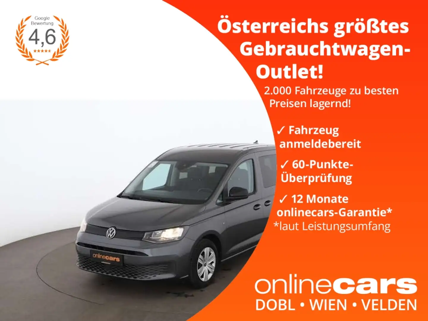 Volkswagen Caddy 2.0 TDI AHK RADAR NAVI SITZHZG R-CAM PDC Grau - 1