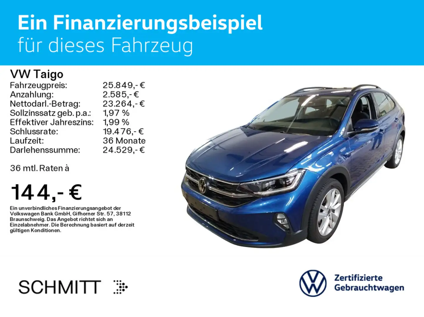 Volkswagen Taigo 1.5 TSI DSG LIFE*IQ.LIGHT*KAMERA*NAVI*KLIM Blau - 2