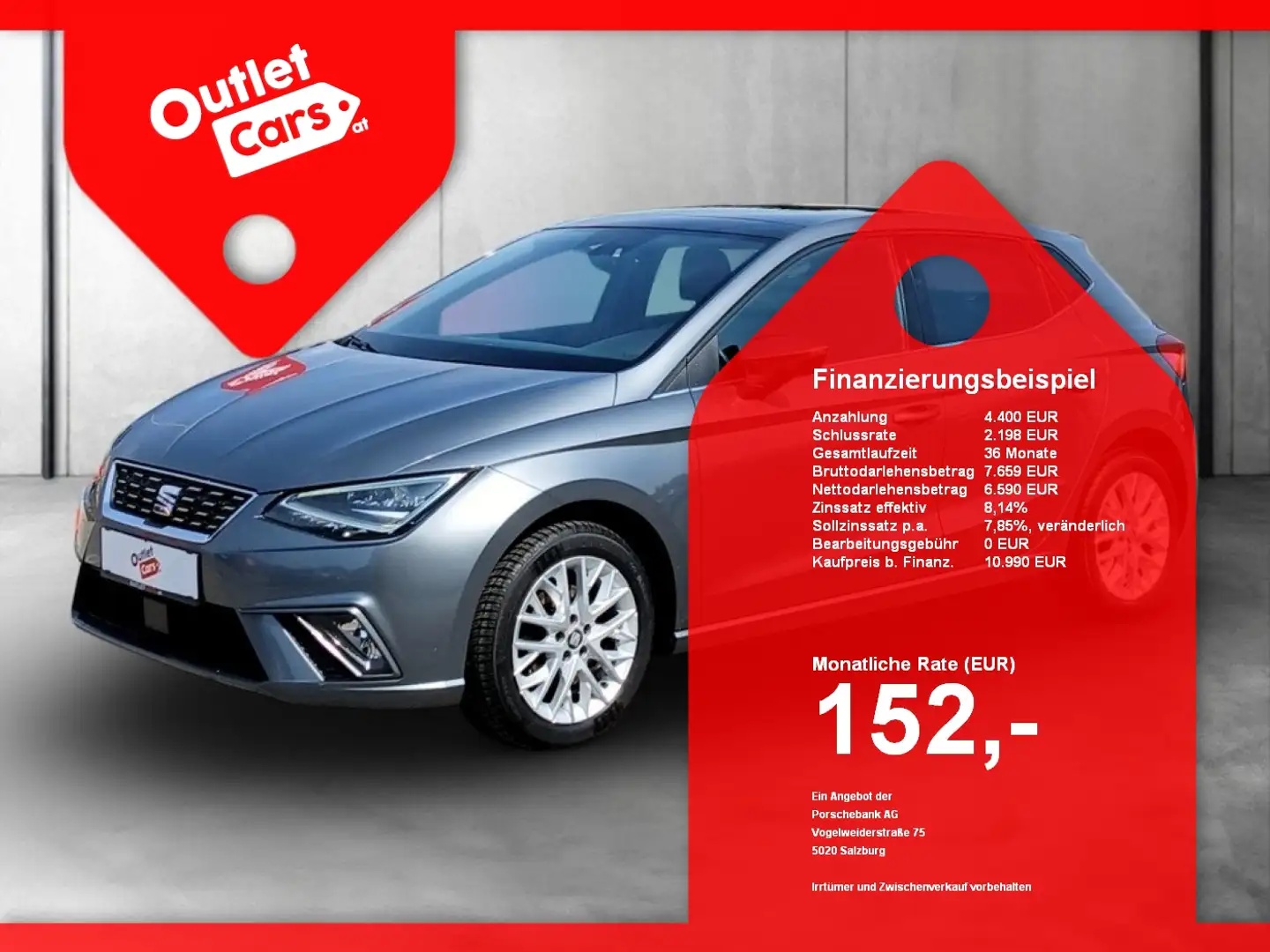 SEAT Ibiza 1.0 Xcellence LED+NAVI+Pano+RADAR+KeyLess Grau - 1