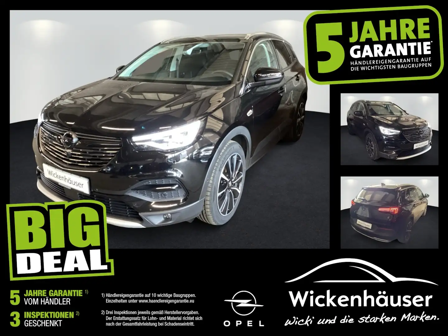 Opel Grandland Hybrid 4x4 Elegance FLA SpurW LM LED Nero - 1