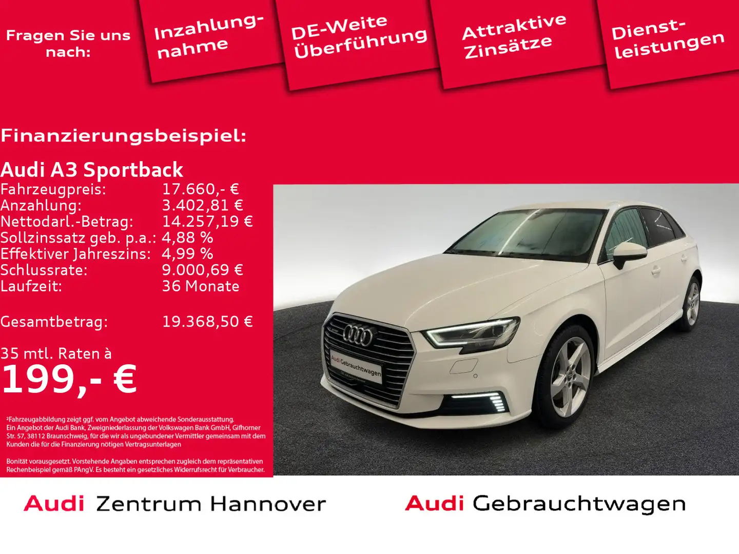 Audi A3 sport 40 TFSIe LED ACC Navi SHZ Fehér - 1