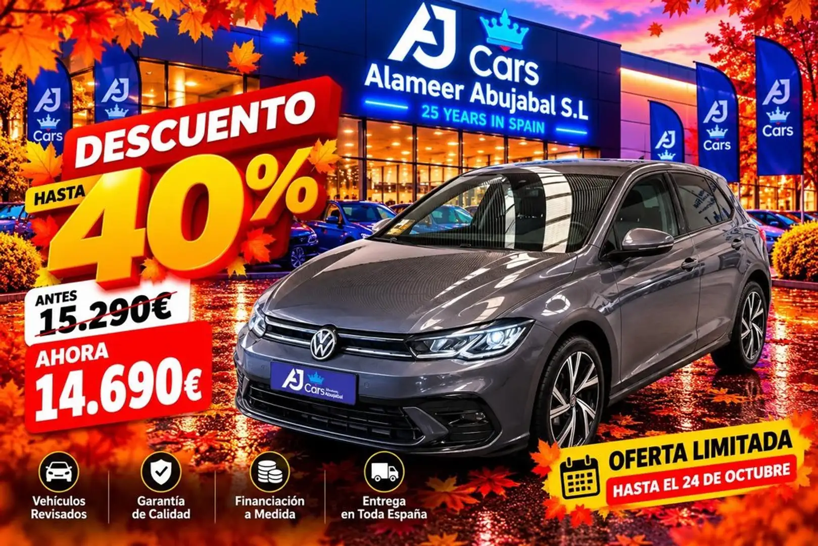Volkswagen Polo 1.0 TSI R-Line 70kW Gris - 1