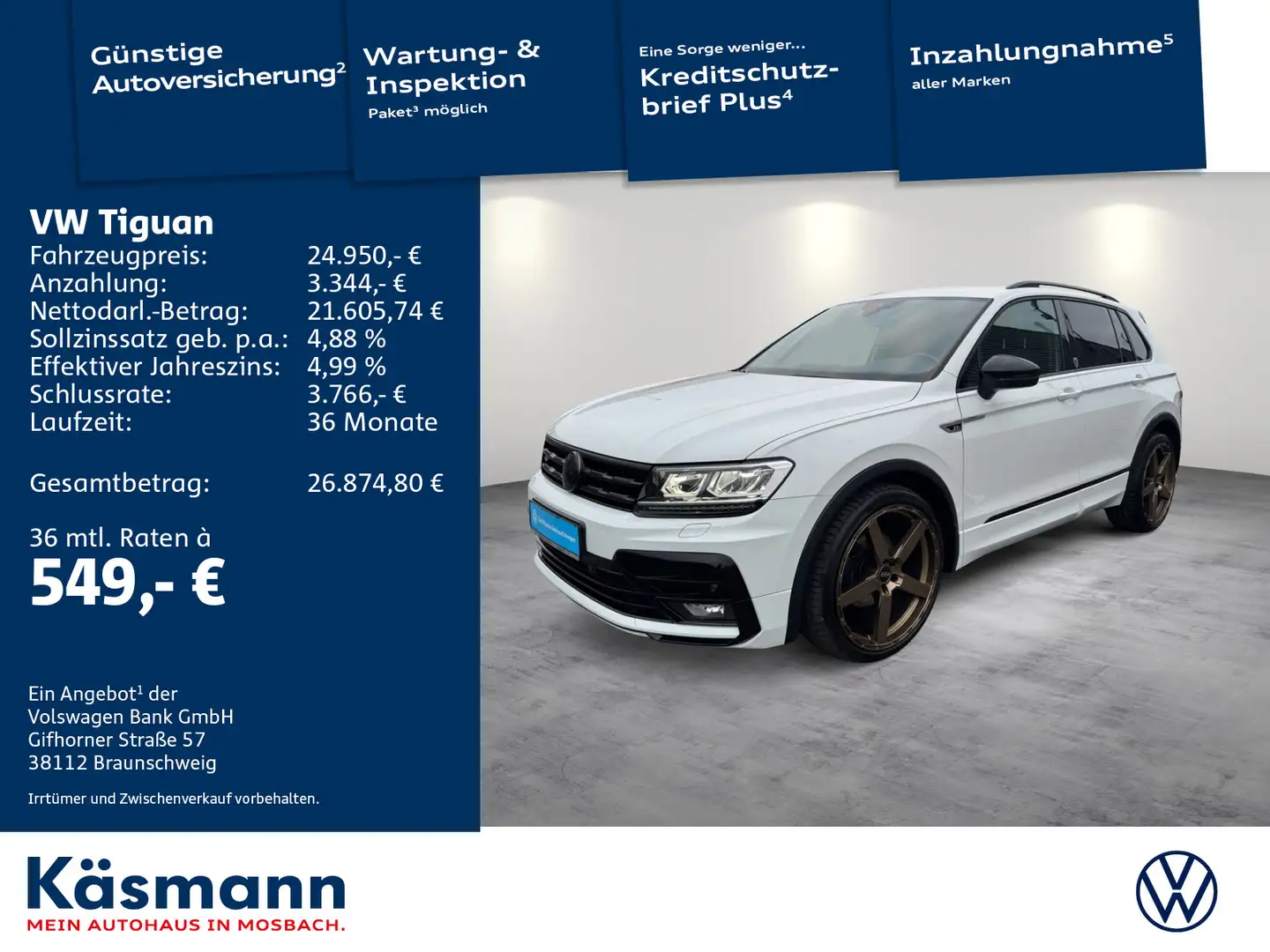 Volkswagen Tiguan Highline 2.0TDI R-Line DYNAUDIO LED KAM Blanc - 1