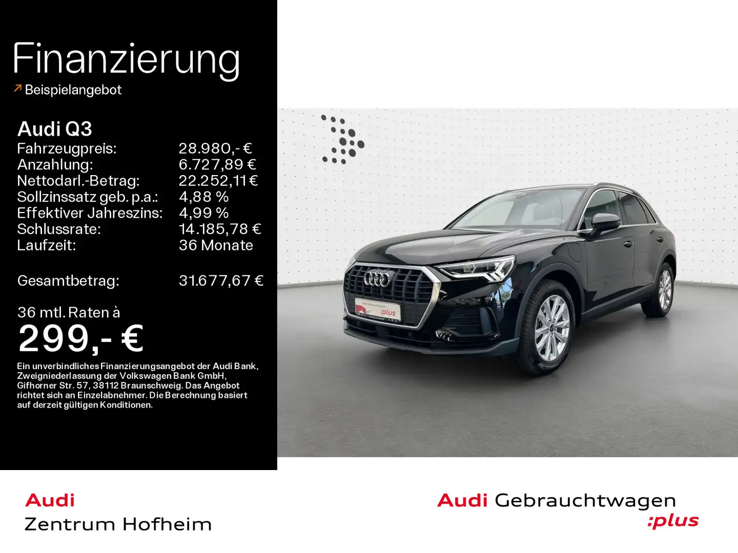 Audi Q3 45 TFSIe S line S tro*LED*Virtual*Navi+*Sport Schwarz - 1