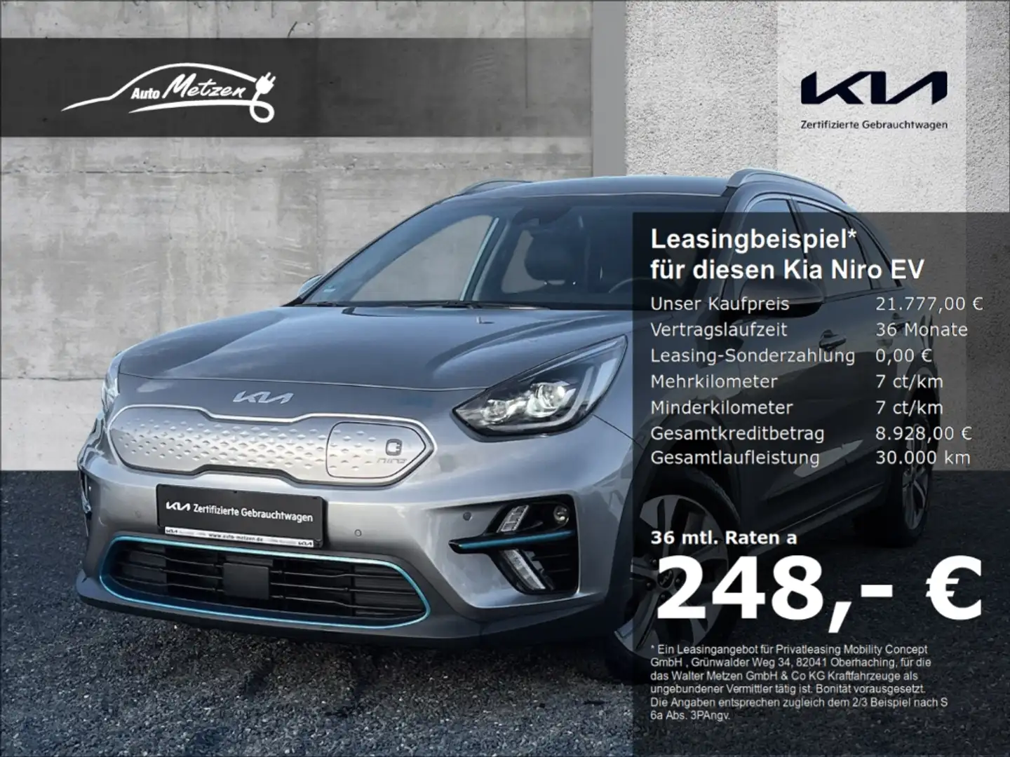 Kia Niro 204 Spirit 3PH SOH 97,5% AVILOO ZERTIFIKAT Grau - 1