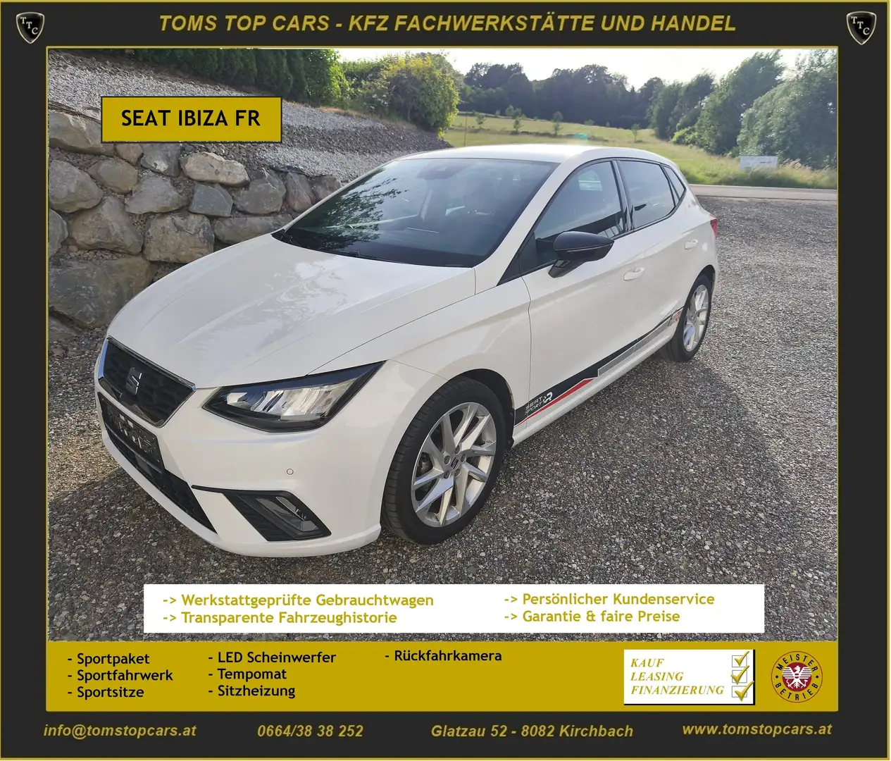 SEAT Ibiza 1,0 EcoTSI FR Sportpaket,Rückfahrkamera Blanco - 1