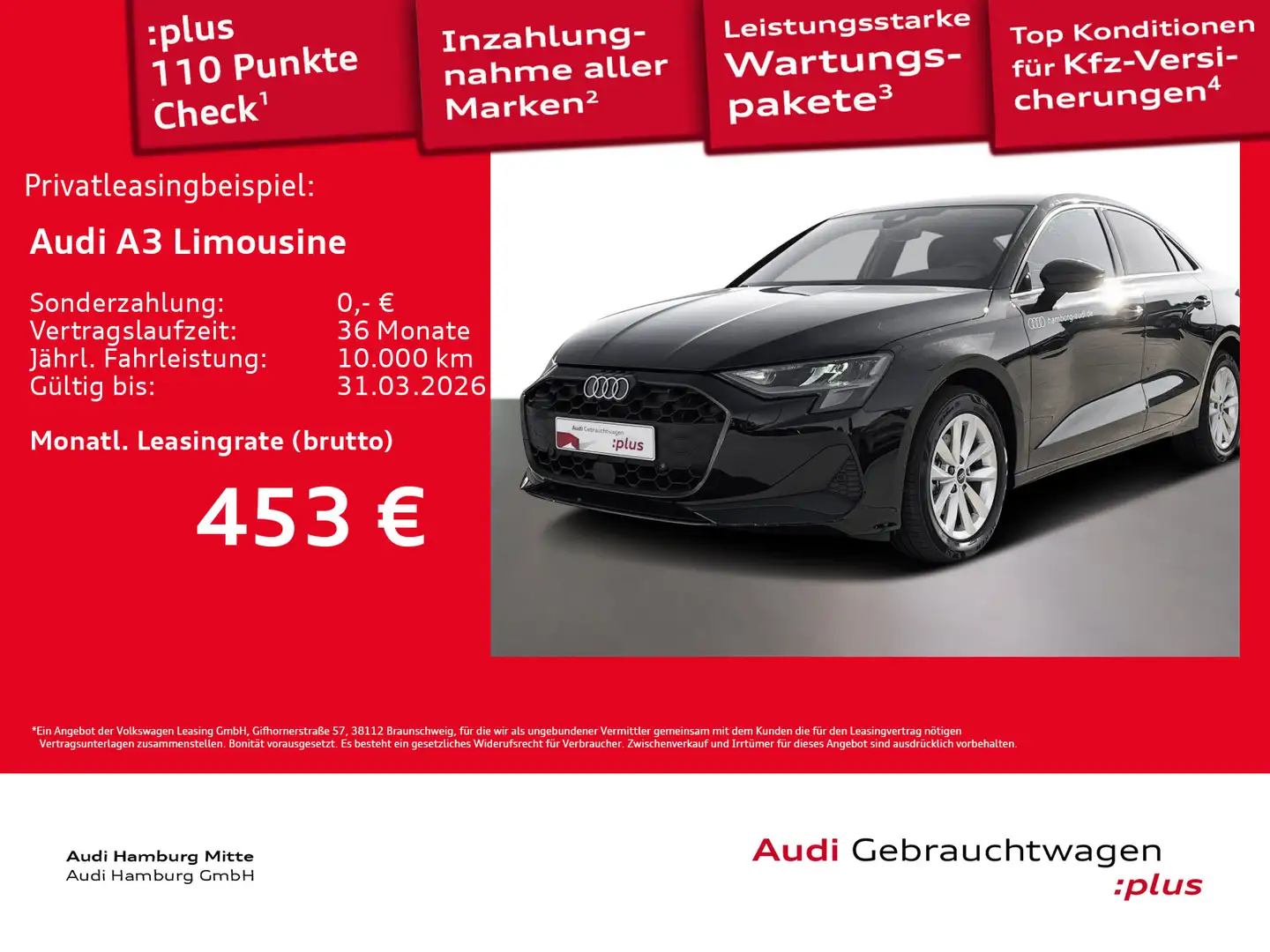Audi A3 35 TDI S tronic Kamera LED Navi Vir Schwarz - 1