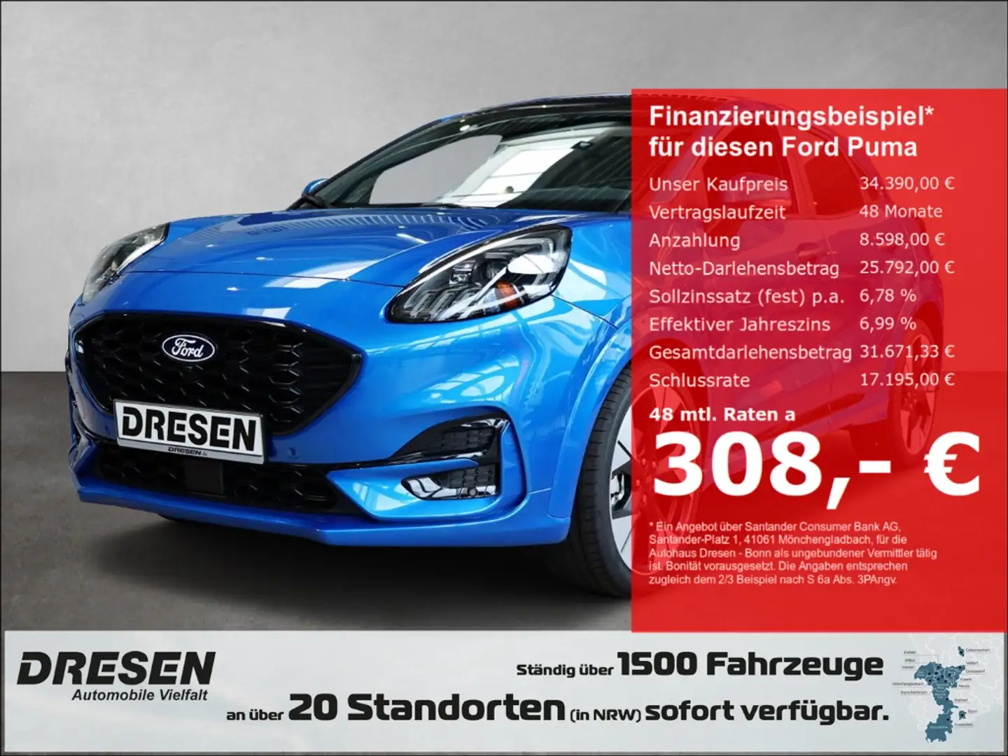 Ford Puma ST-Line X LED-MATRIX/PANORAMA-SCHIEBEDACH Blau - 1
