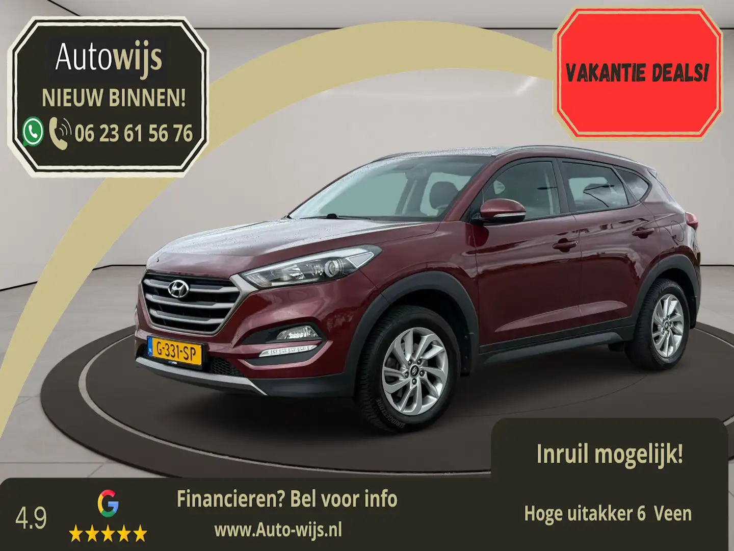Hyundai TUCSON 1.6 GDi i-Motion|Trekhaak|Clima|Stoelverw|PDC| Rood - 1