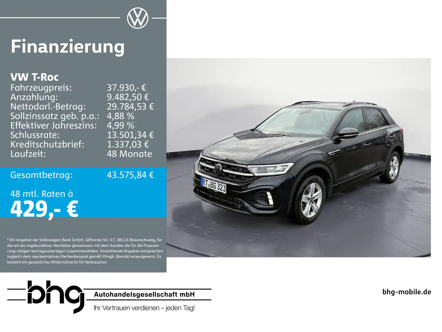 Volkswagen T-Roc R-Line 2.0 TSI 4M DSG Pano-Dach, BEATS-Aud Schwarz - 1