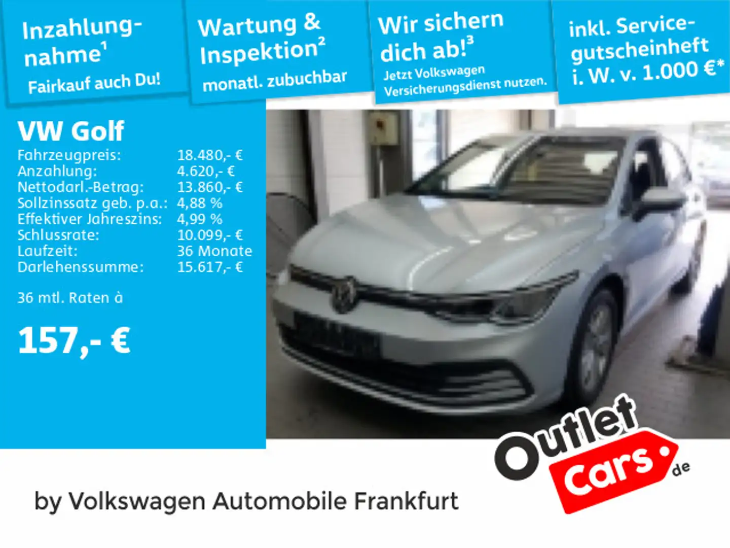 Volkswagen Golf VIII 2.0 TDI DSG Life Navi ACC DAB+ LED Plateado - 1