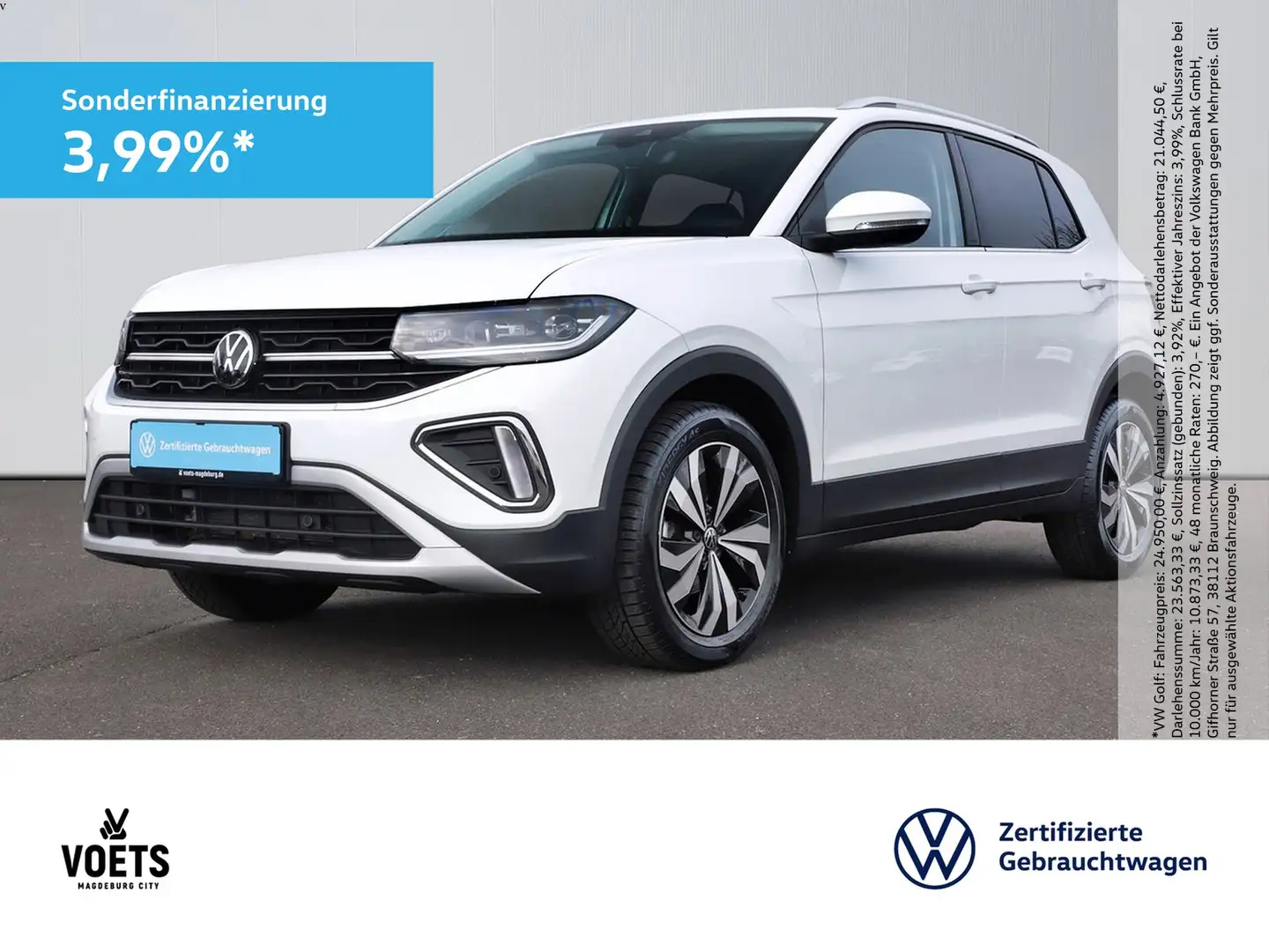 Volkswagen T-Cross 1.0 TSI Style DSG+NAVI+IQ-LIGHT+ACC Blanc - 1