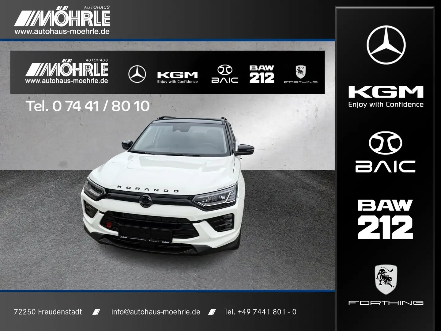 KGM Korando 1.5 P Black 19 Zoll Lenkradheizung LED Navi/KeylessGo/Klima/Sitzhzg./Zusatzhz./BC/Tempomat/L-R Sensor/Dachrel./eFH./NSW Blanco - 1