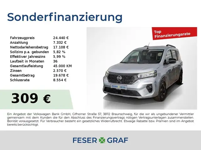 Nissan Townstar Kombi, DIG-T 130, L1 Tekna LED*AroundView*Tempomat