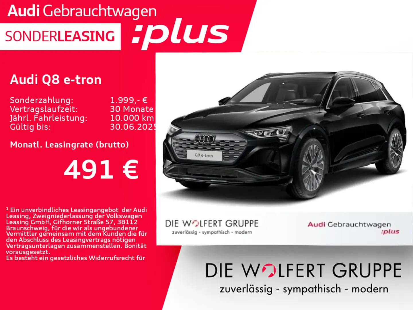 Audi Q8 e-tron advanced 55 quattro ACC*360°*PANO Schwarz - 1