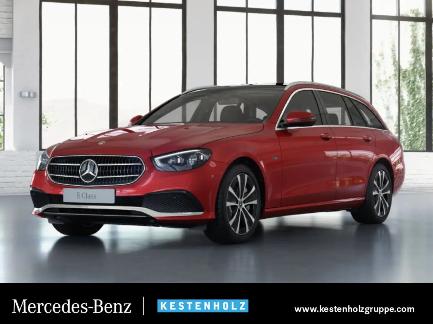 Mercedes-Benz E 300 de T 4M WideScreen Pano Multibeam AHK Kamera Piros - 1