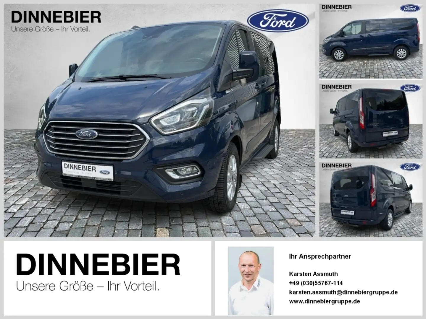 Ford Tourneo Custom TREND. 320L1*Autom.+Xenon+Navi+ Blau - 1