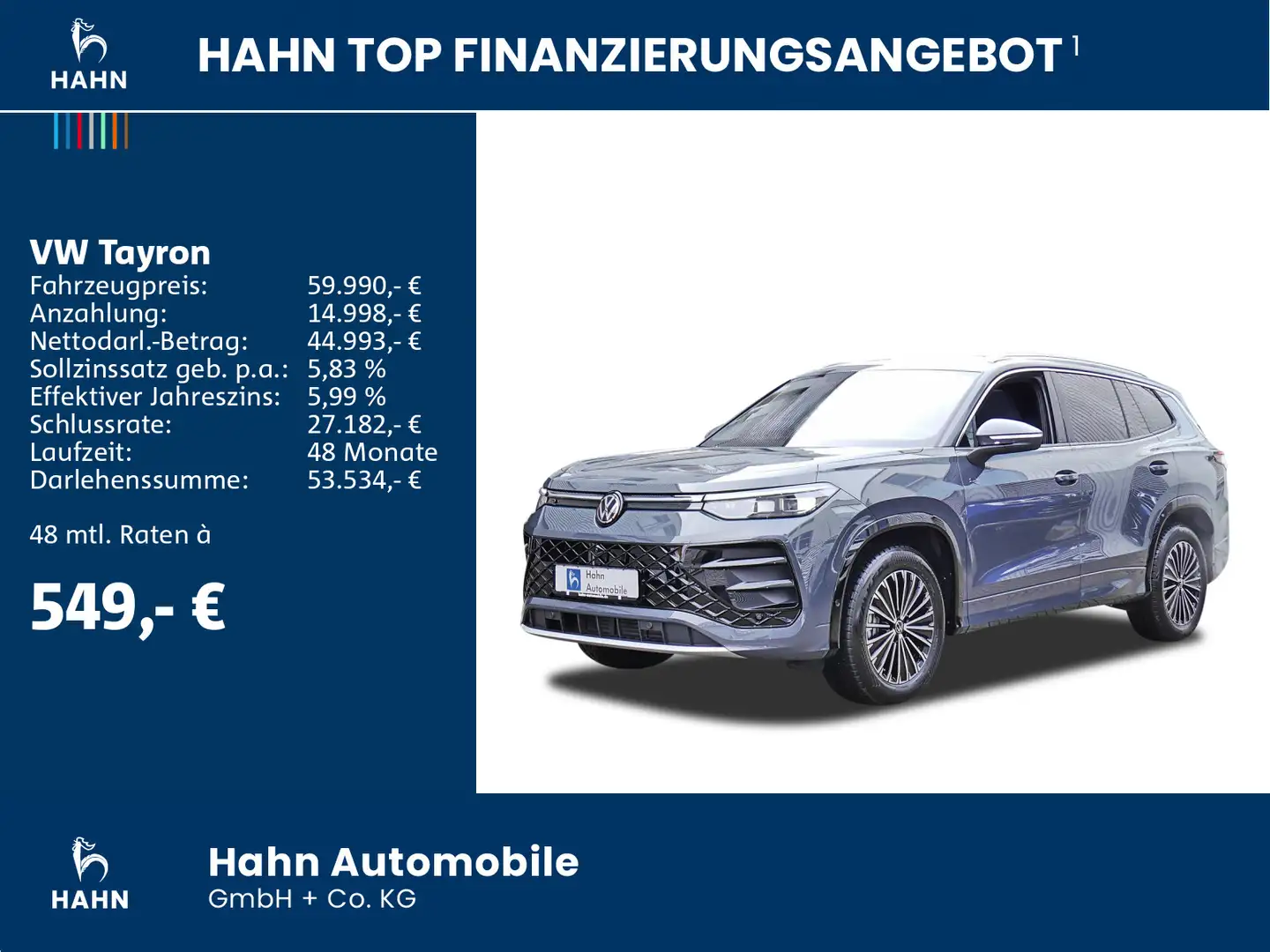 Volkswagen Tayron R-Line 2,0 l TDI SCR 4MOTION 142 KW AHK Gris - 2