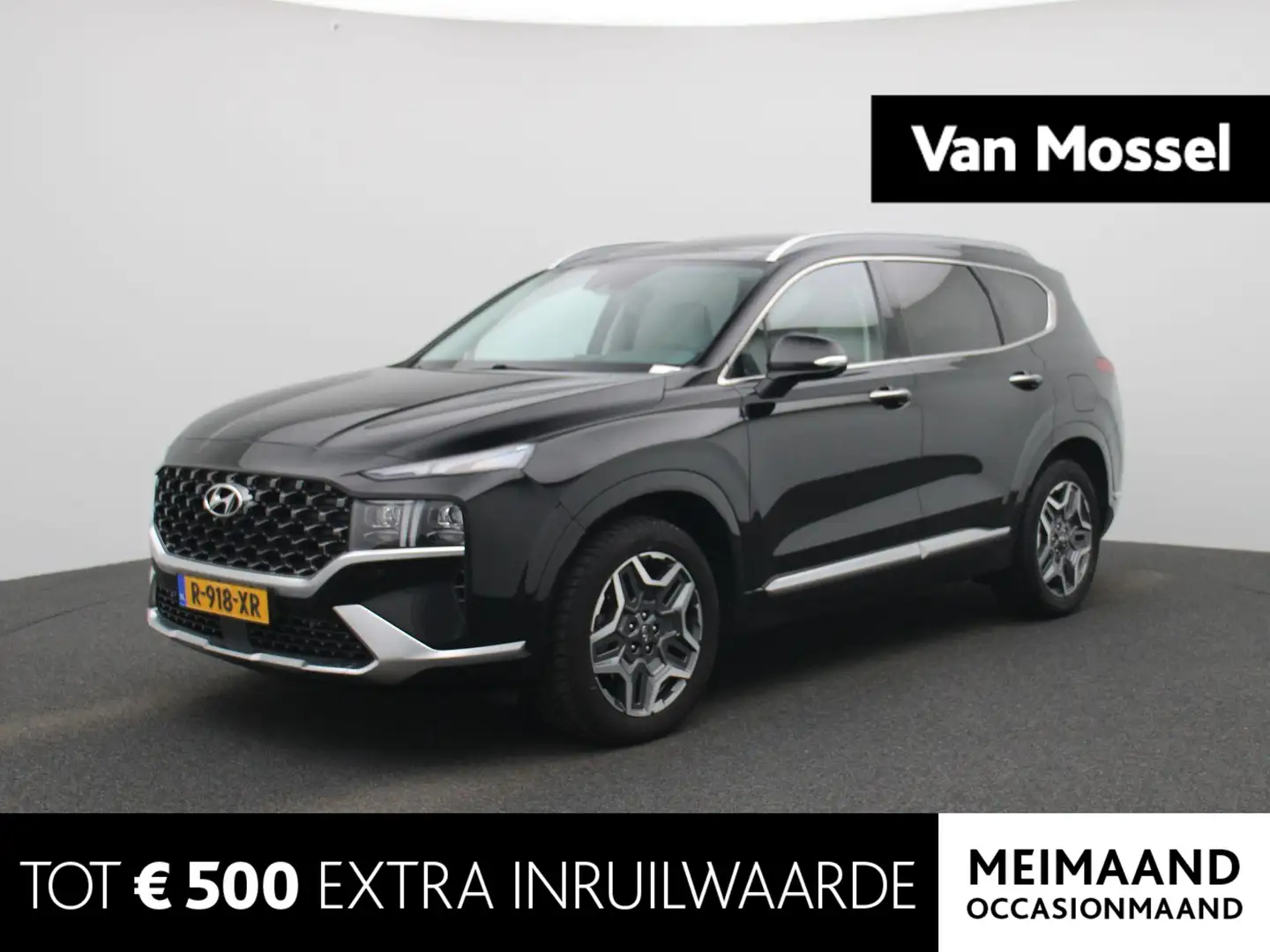 Hyundai SANTA FE 1.6 T-GDI HEV Premium Plus Sky | PANORAMADAK | HEA Zwart - 1