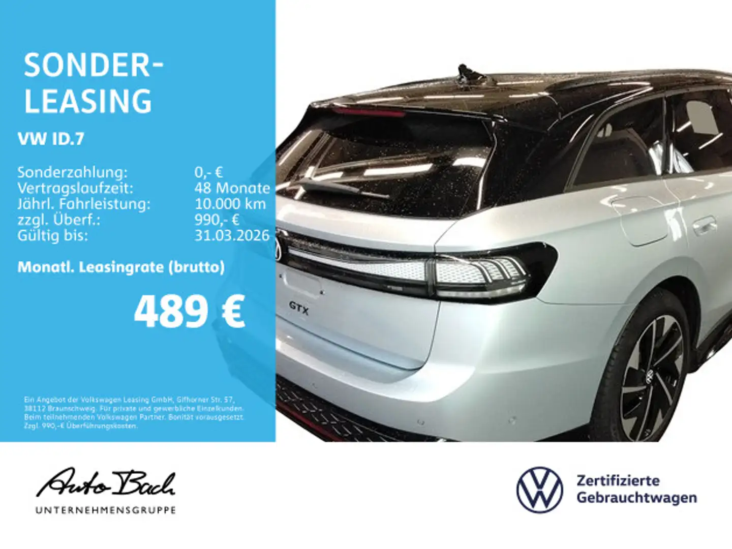 Volkswagen ID.7 Tourer GTX, Panormadachdach, LED-Matrix, Na Silber - 2