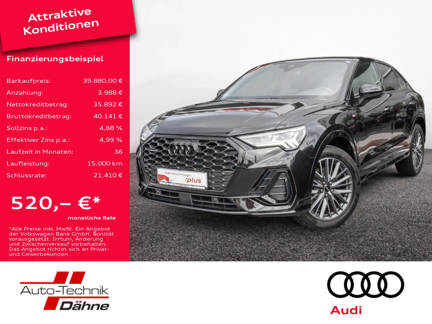 Audi Q3 Sportback 45 TFSI quattro S line SHZ SONOS Schwarz - 1