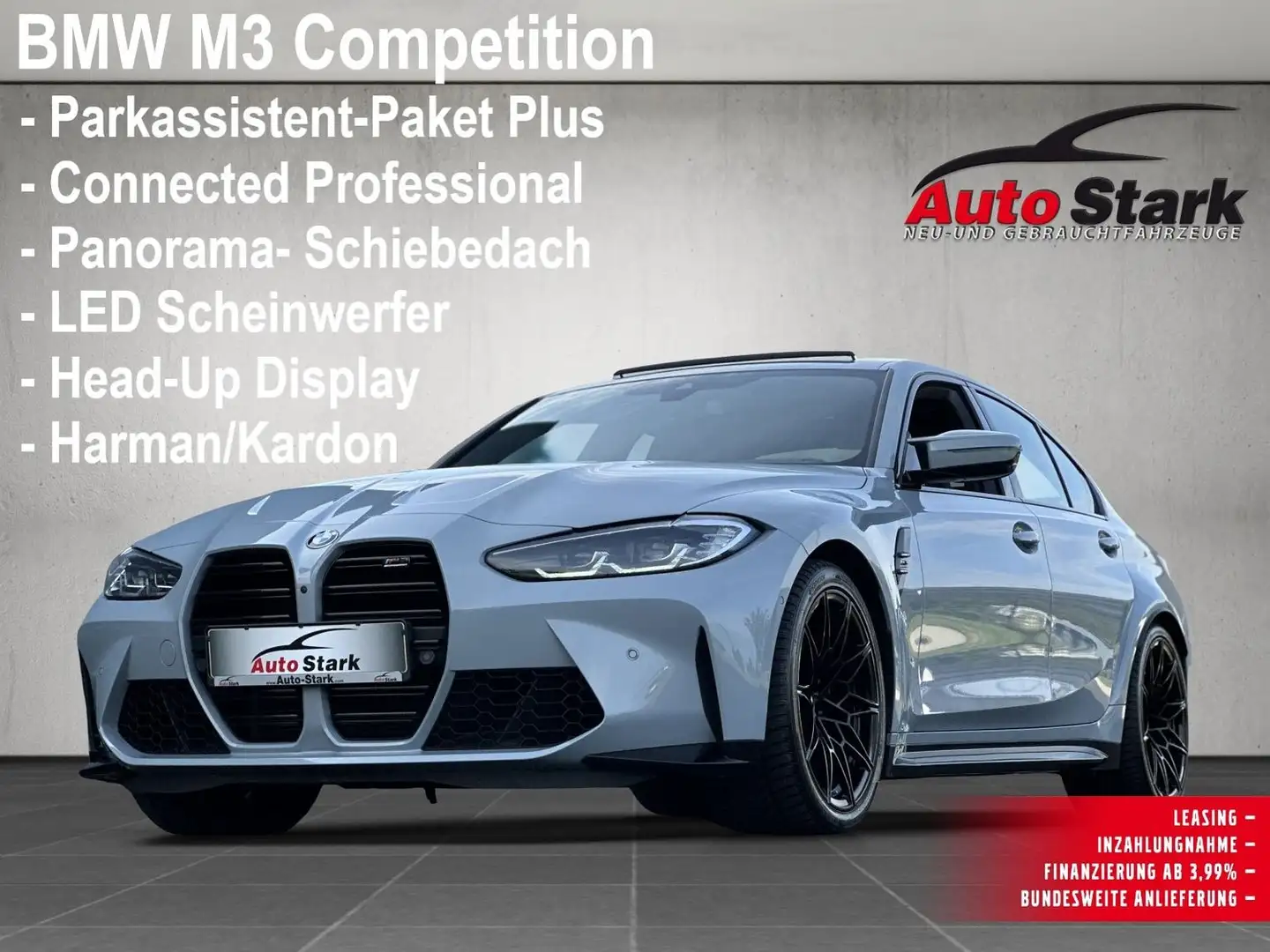 BMW M3 Competition°HuD°Kamera°Schiebedach°Harman-Kardon° Grau - 1