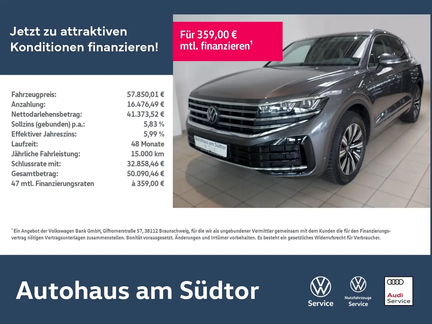 Volkswagen Touareg Elegance 3.0 TDI 4MOTION | LED AHK RFK Gris - 1