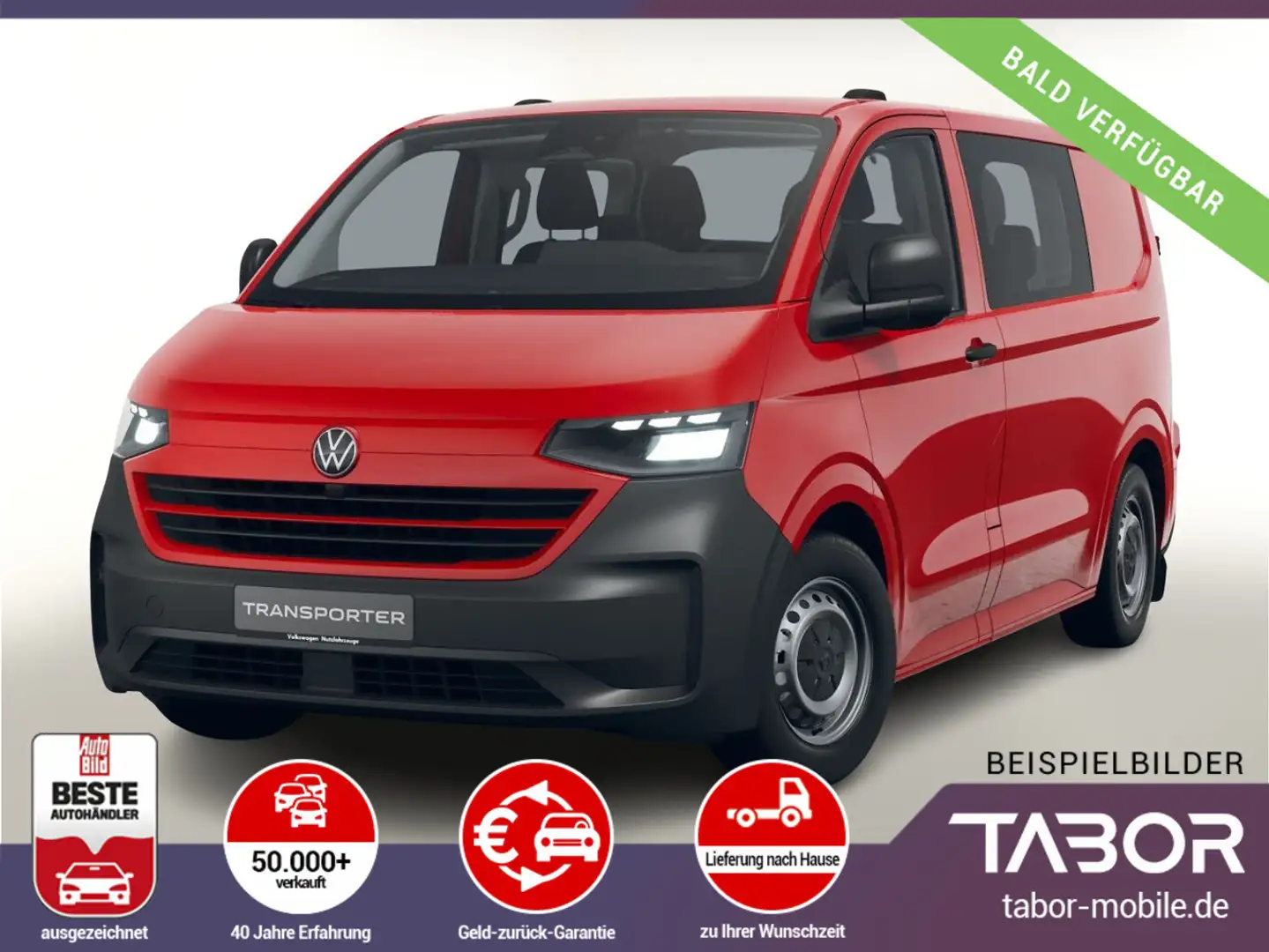 Volkswagen T7 Transporter TDI 150 AT8 Klimaaut SHZ 6-S Rot - 2