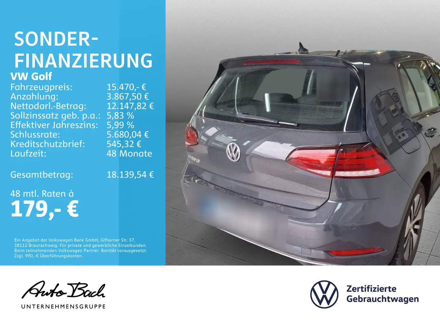 Volkswagen Golf e-Golf VII Comfortline, Navi, LED, App-Connect, Grau - 2