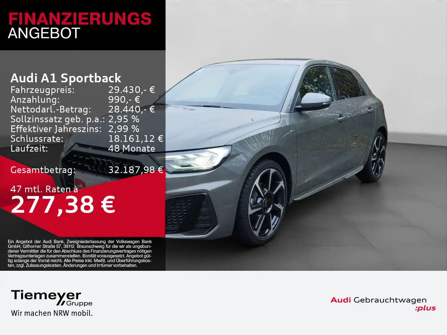 Audi A1 30 TFSI 2x S LINE LM18 OPTIK-PKT NA Grau - 1