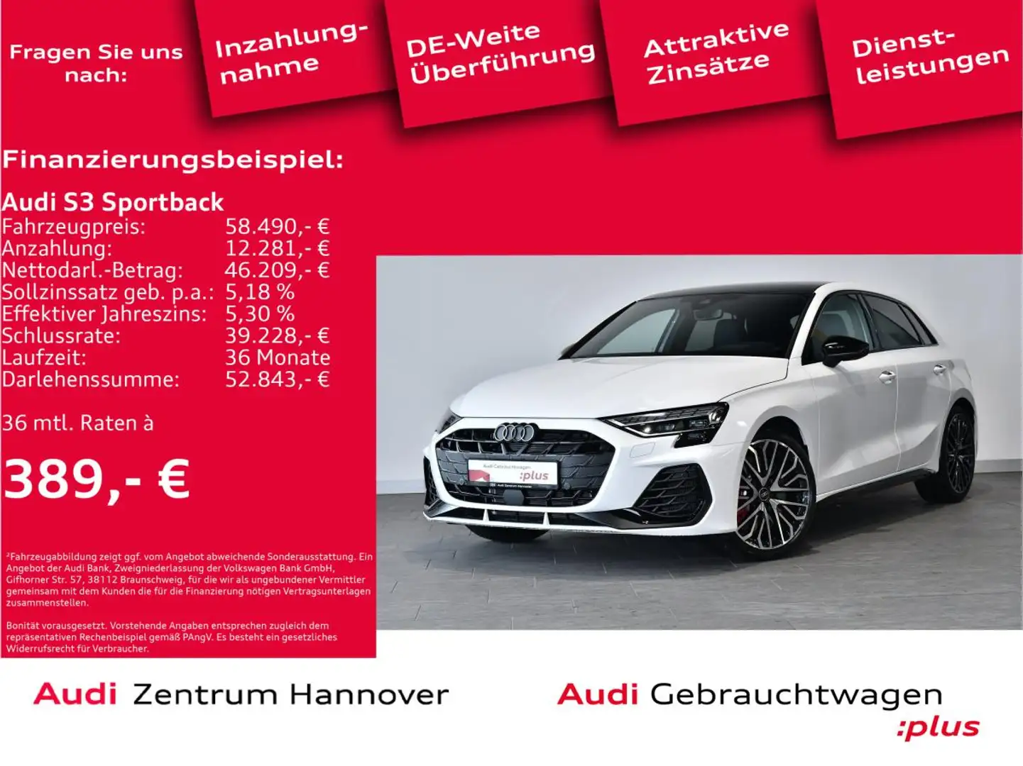 Audi S3 Sportback TFSI S tronic Weiß - 2
