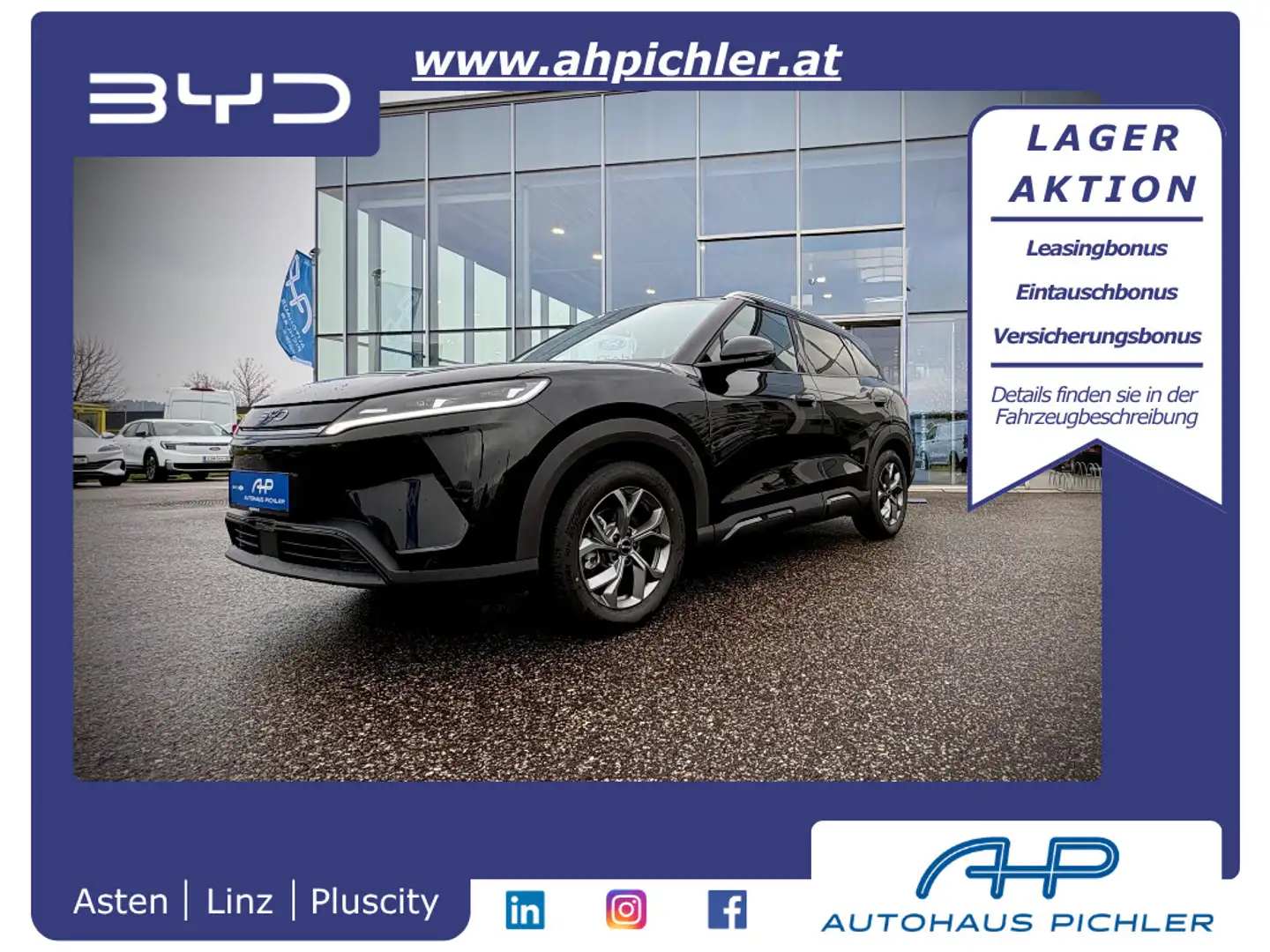 BYD Atto 2 Atto2 64,8 kWh Comfort Österreich Paket LEASING... Schwarz - 1
