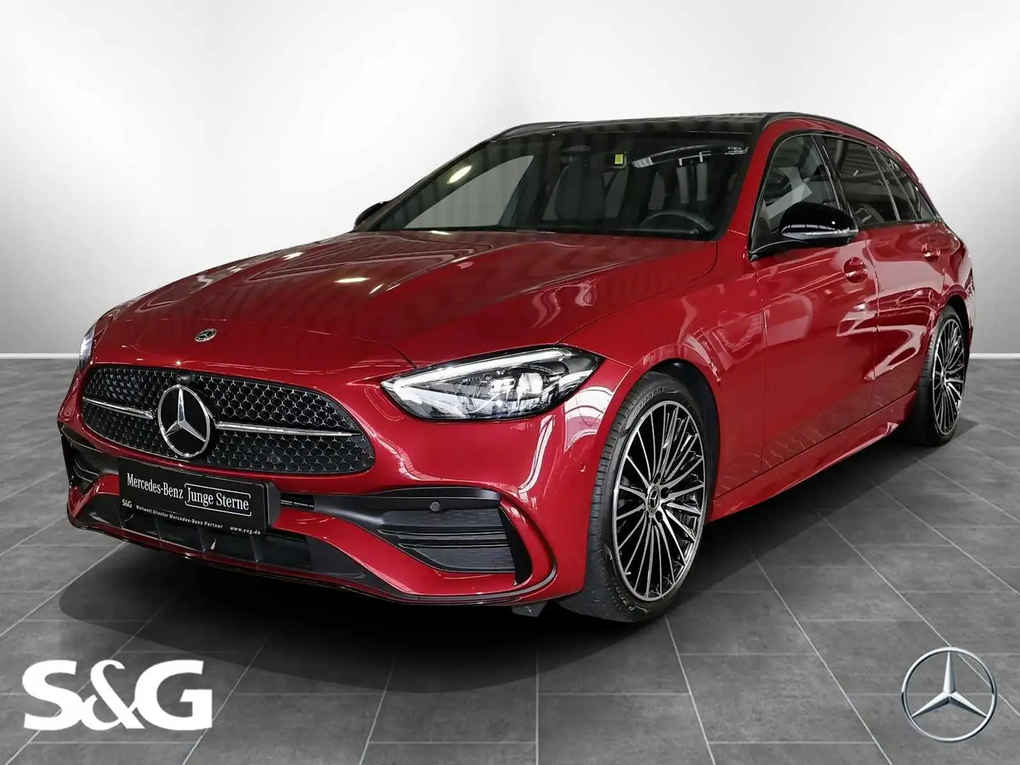 Mercedes-Benz C 220 d T AMG PANO+TOTWINKEL+DISTRONIC+MEMORY+19 Rot - 1