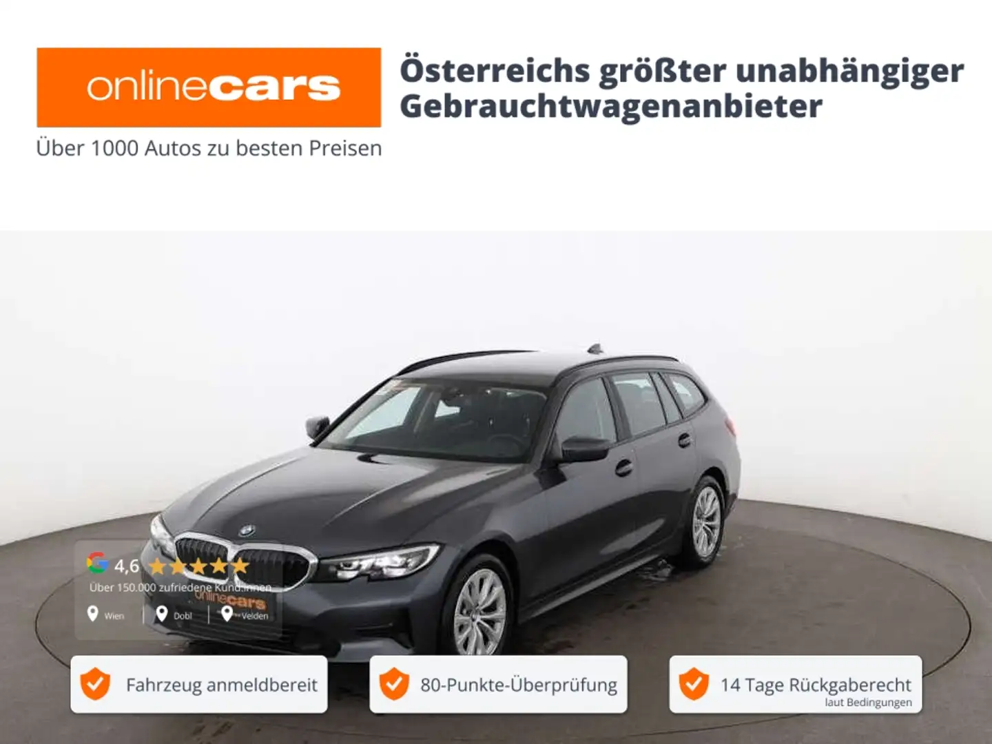 BMW 320 d Touring Advantage Aut LED AHK NAVI SITZHZG Grau - 1