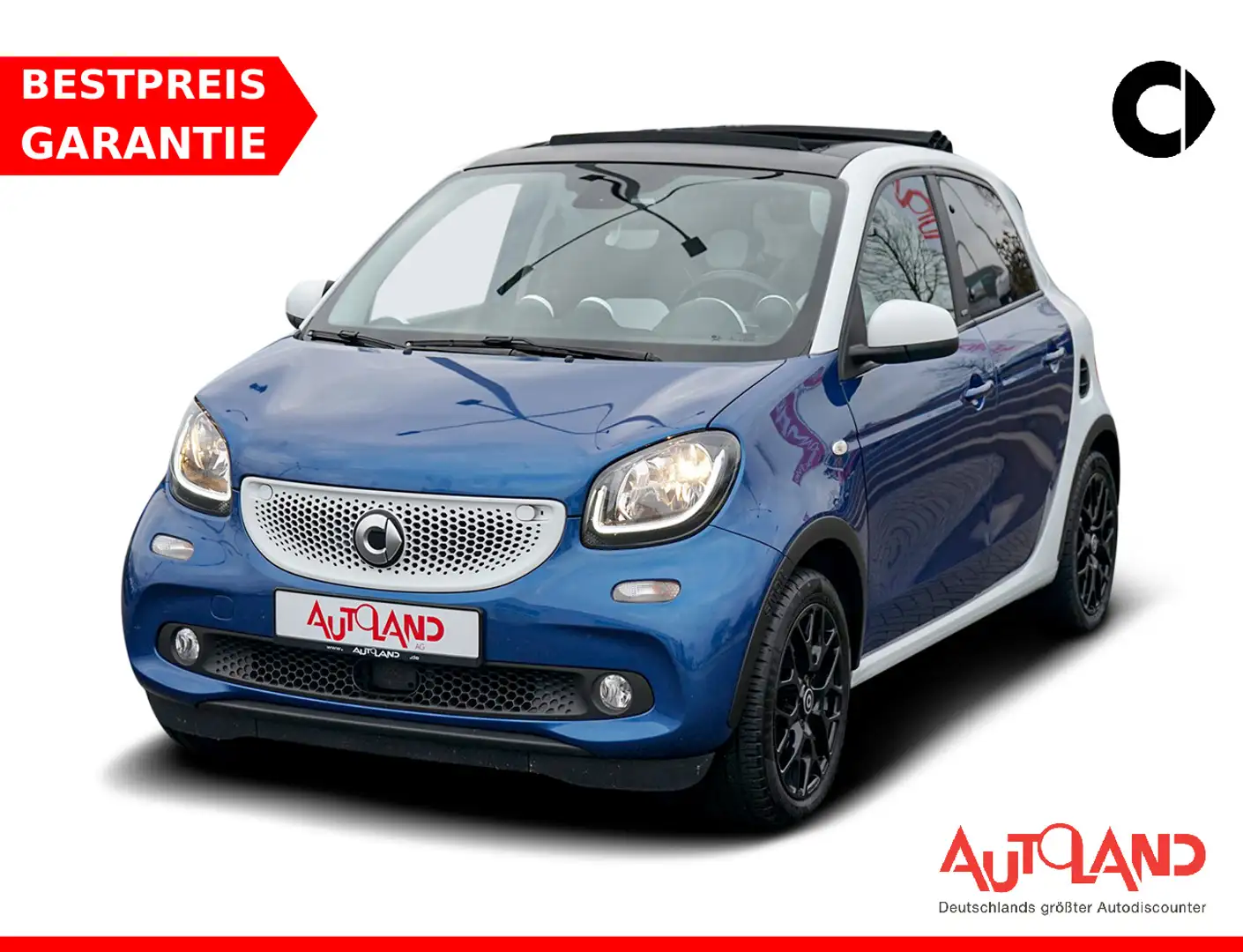 smart forFour forfour 0.9 Turbo passion Faltdach Navi Kamera SHZ Blau - 1