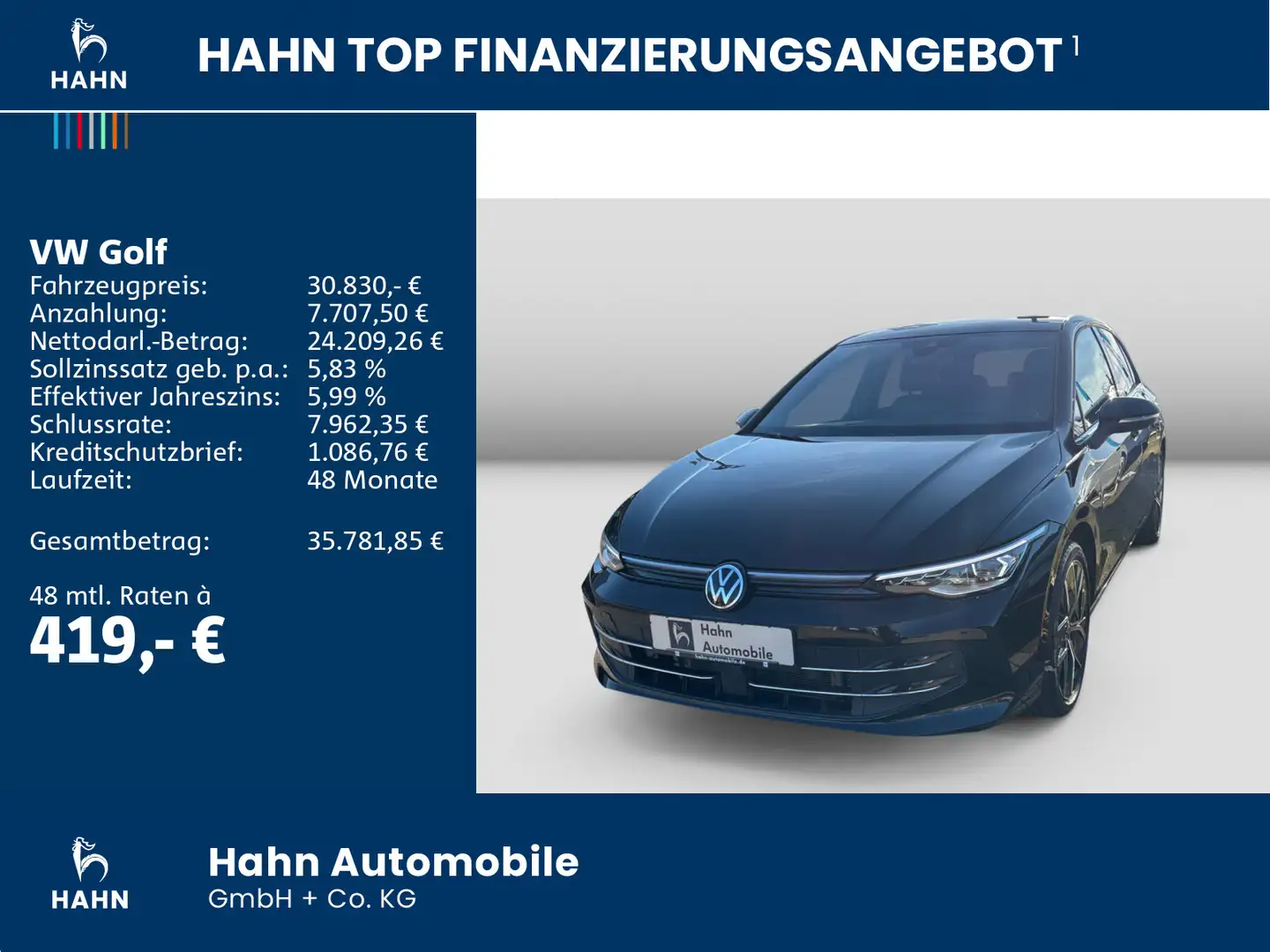 Volkswagen Golf VIII 1.5eTSI DSG Edition 50 Matrix Navi CAM Schwarz - 2