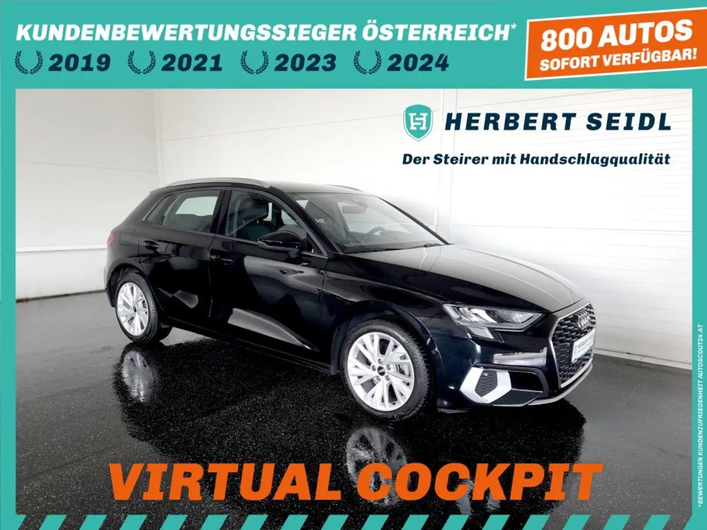 Audi A3 SB ADVANCED 35 TDI S-tr. *VOLL LED & FLA / NAVI / KAMERA / SOUND-SYSTEM / 2-ZONEN-KLIMAAUT.* Schwarz - 1