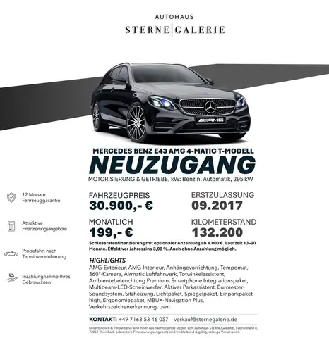 Mercedes-Benz E 43 AMG AMG E 43 4M/AHK/360°/AIRM/AMBIENT/BURMESTER Bi