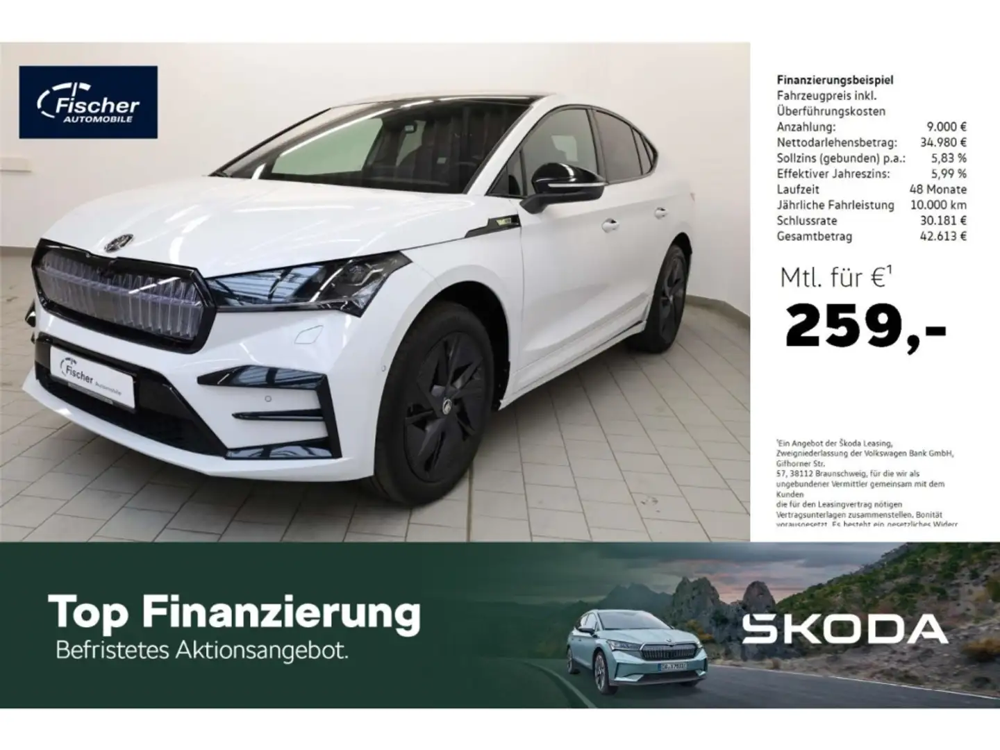 Skoda Enyaq RS 4x4 82 kWh AHK/P-Dach/AR-HUD/ Weiß - 1