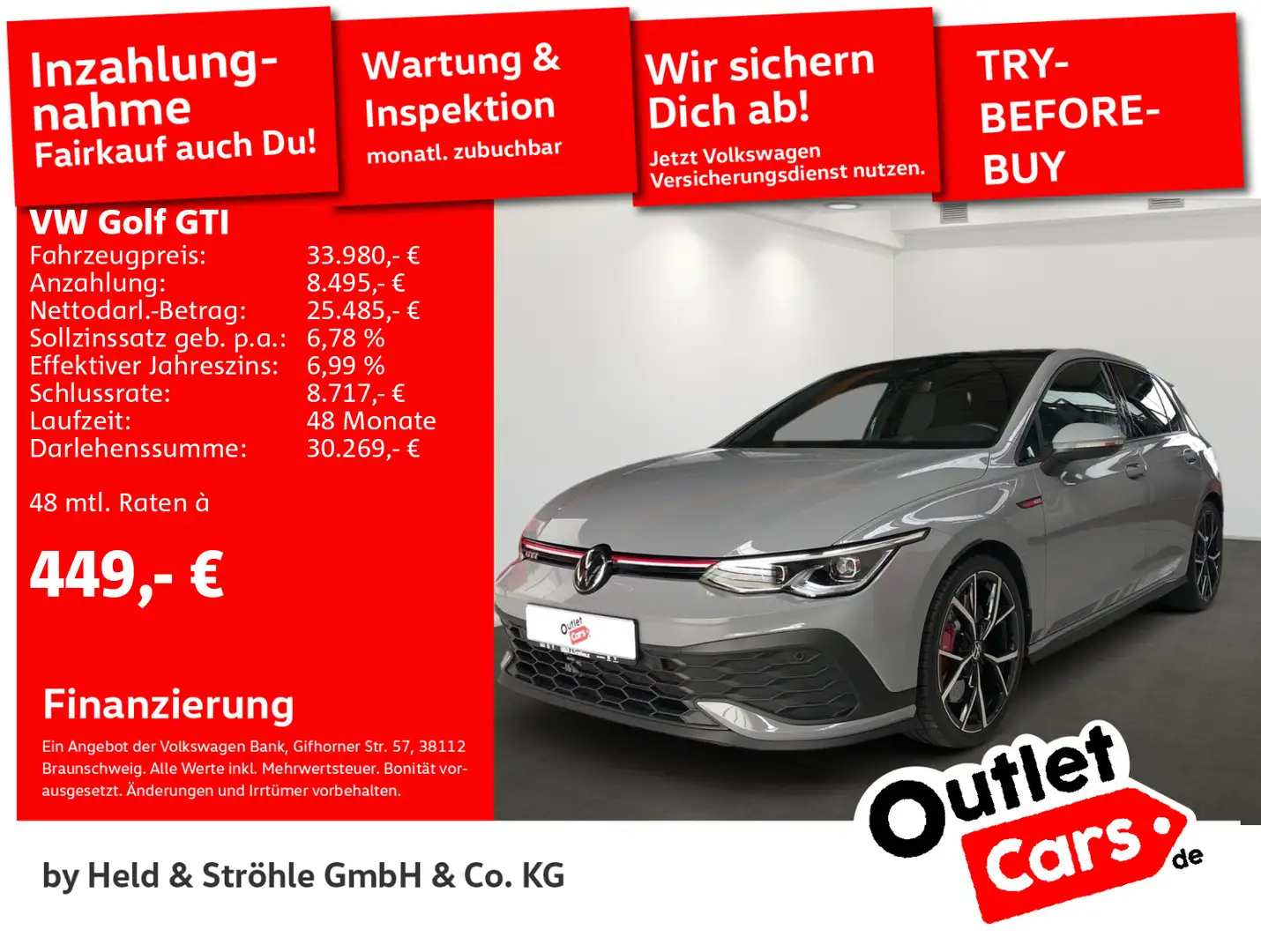 Volkswagen Golf GTI Clubsport 2.0 TSI DSG LED+ NAV KAM 19" Grigio - 1