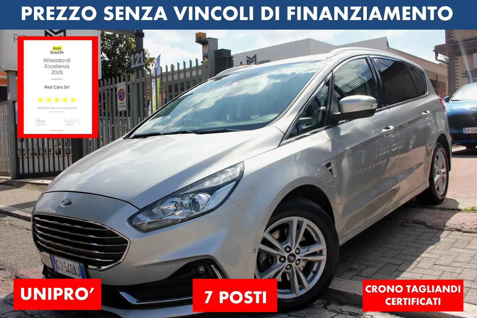 Ford S-Max 2.0 150 cv 7 POSTI *PREZZO VERO* UNIPRO' KM CERTIF - 1