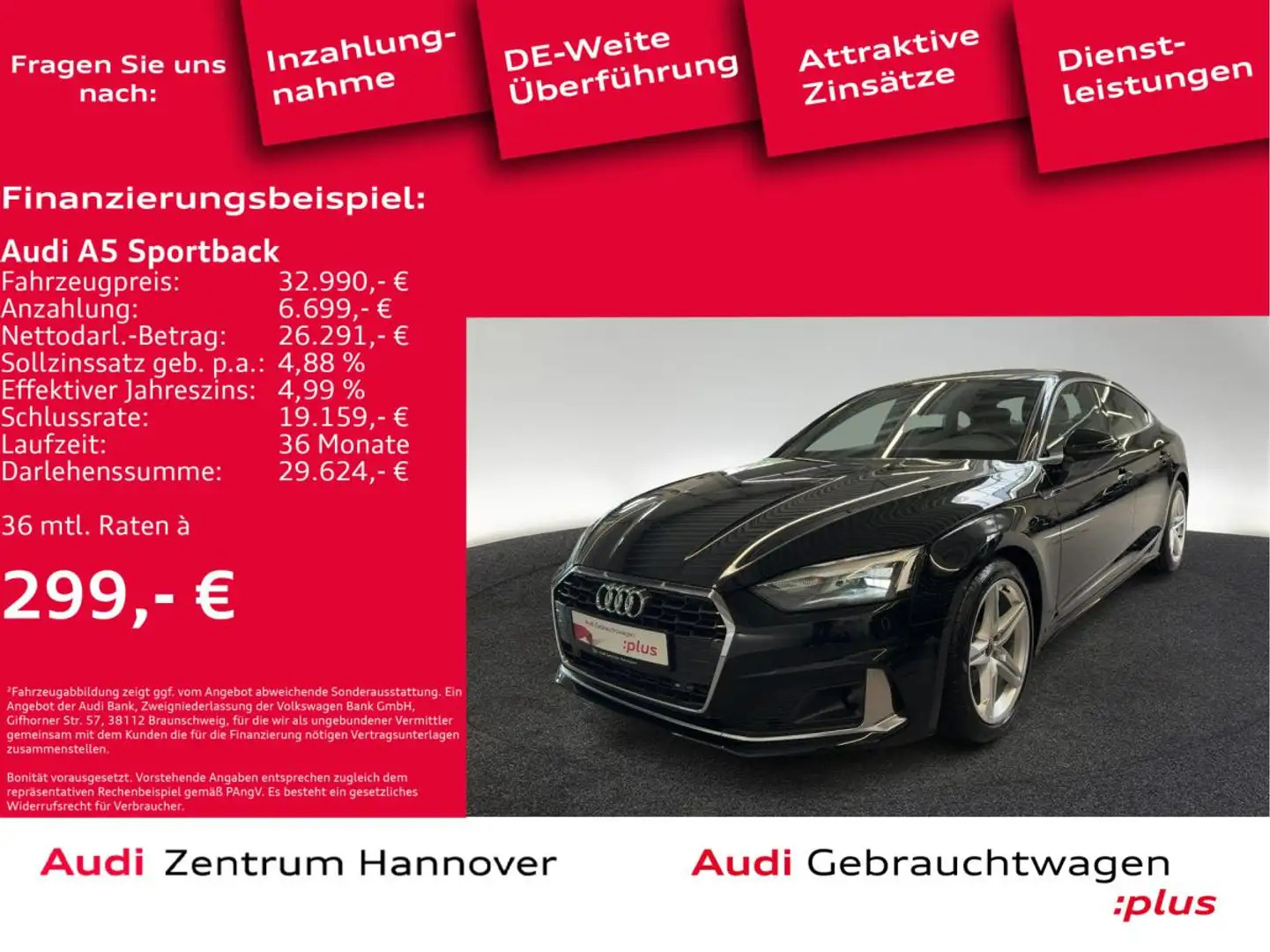 Audi A5 Sportback advanced 35 TFSI LED Navi DAB Teilleder Schwarz - 2