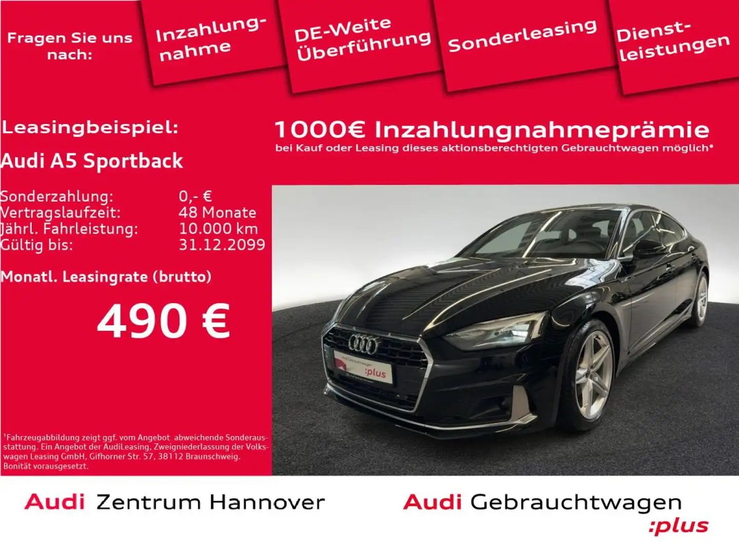 Audi A5 Sportback advanced 35 TFSI LED Navi DAB Teilleder Schwarz - 1