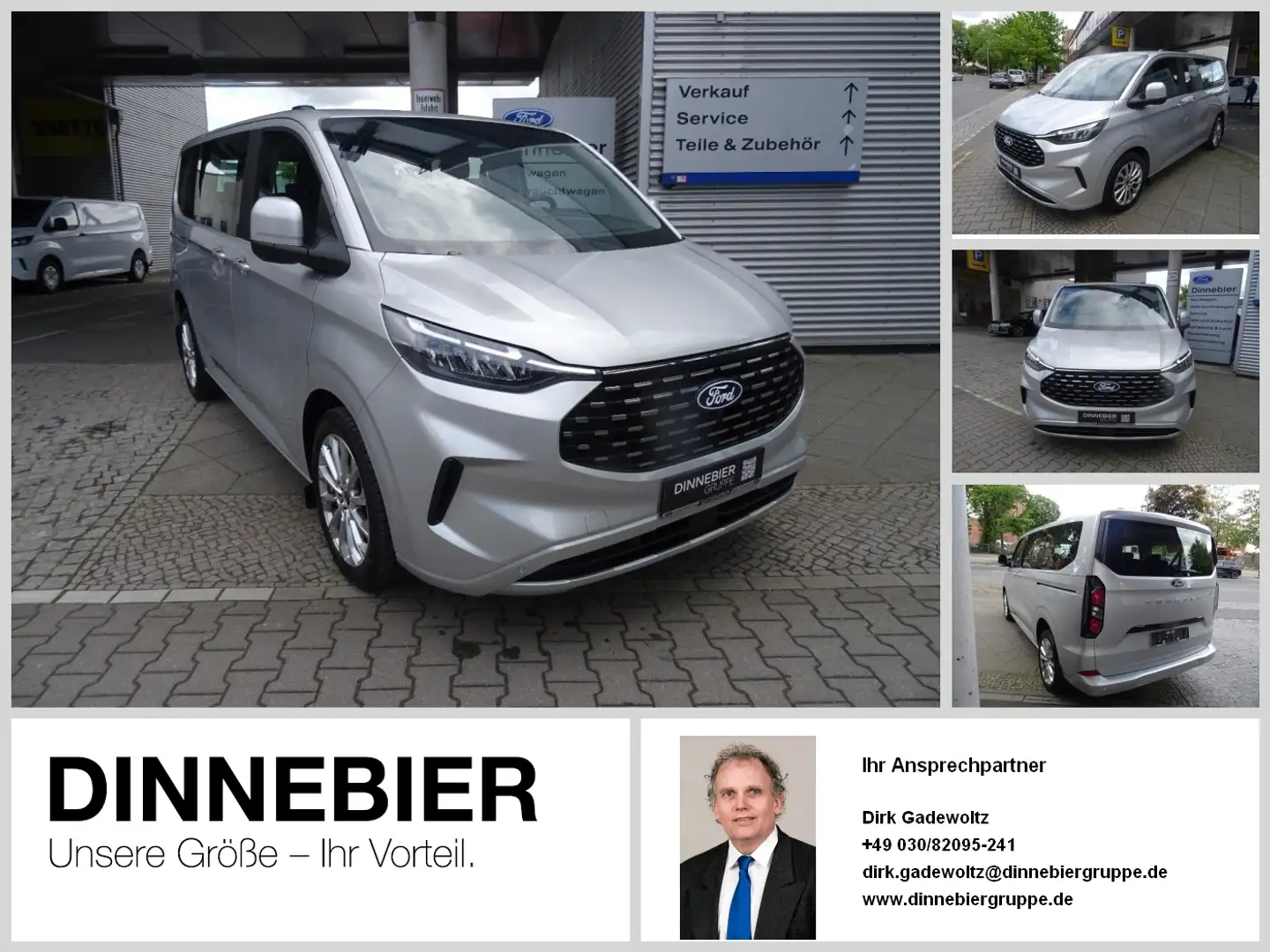 Ford Tourneo Custom 320 L1 Titanium 110 kW SpurH Navi Argent - 1