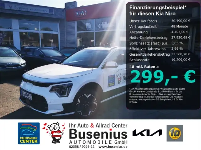Kia Niro EV 64,8 kWh Insp+DriveWise+Tech+Pano+WP+Relax-Pake