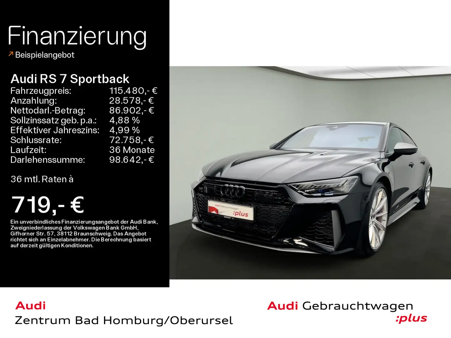 Audi RS7 performance quattro*Navi*Matrix*B Чорний - 1